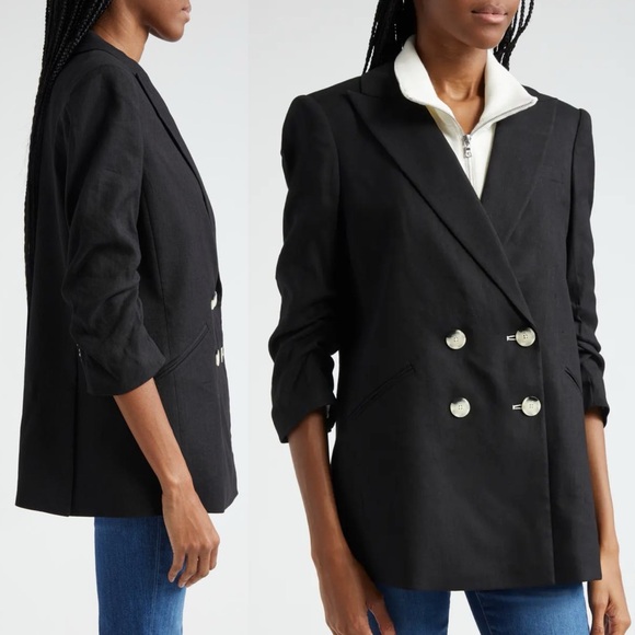 Veronica Beard Kiernan Linen Blend Dickey Blazer Jacket Black Size 0 - Picture 11 of 15